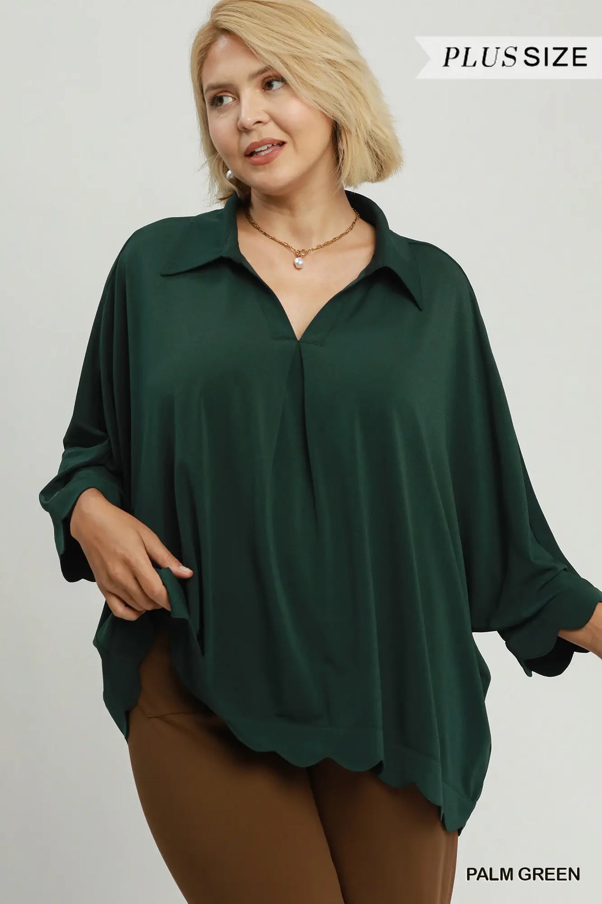Green Scalloped Top