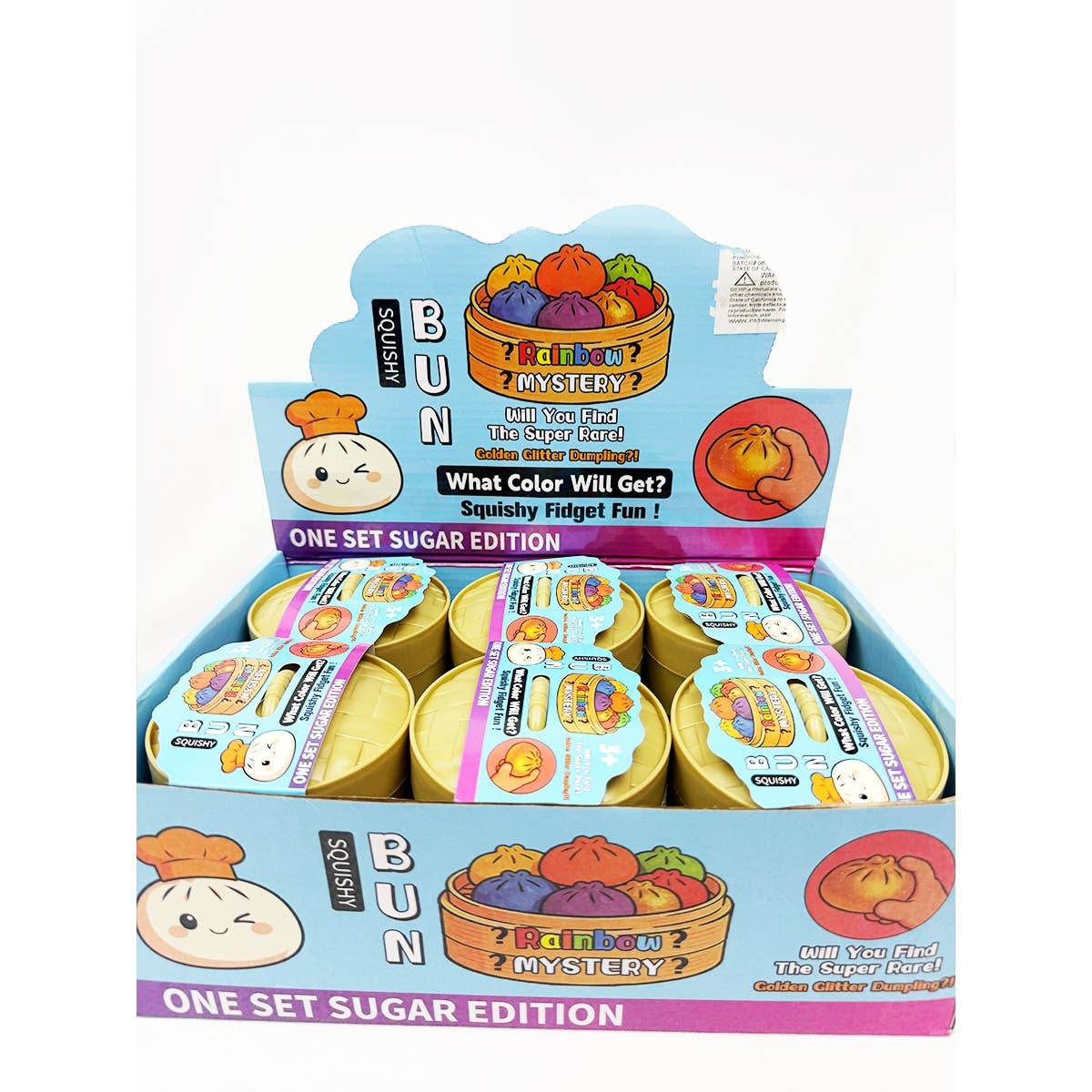 Mystery Sugar Glittered Dumpling Squishy with Steamer
