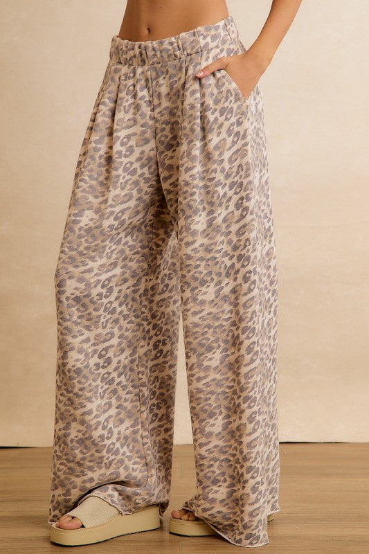 Leopard Wide Leg Pants