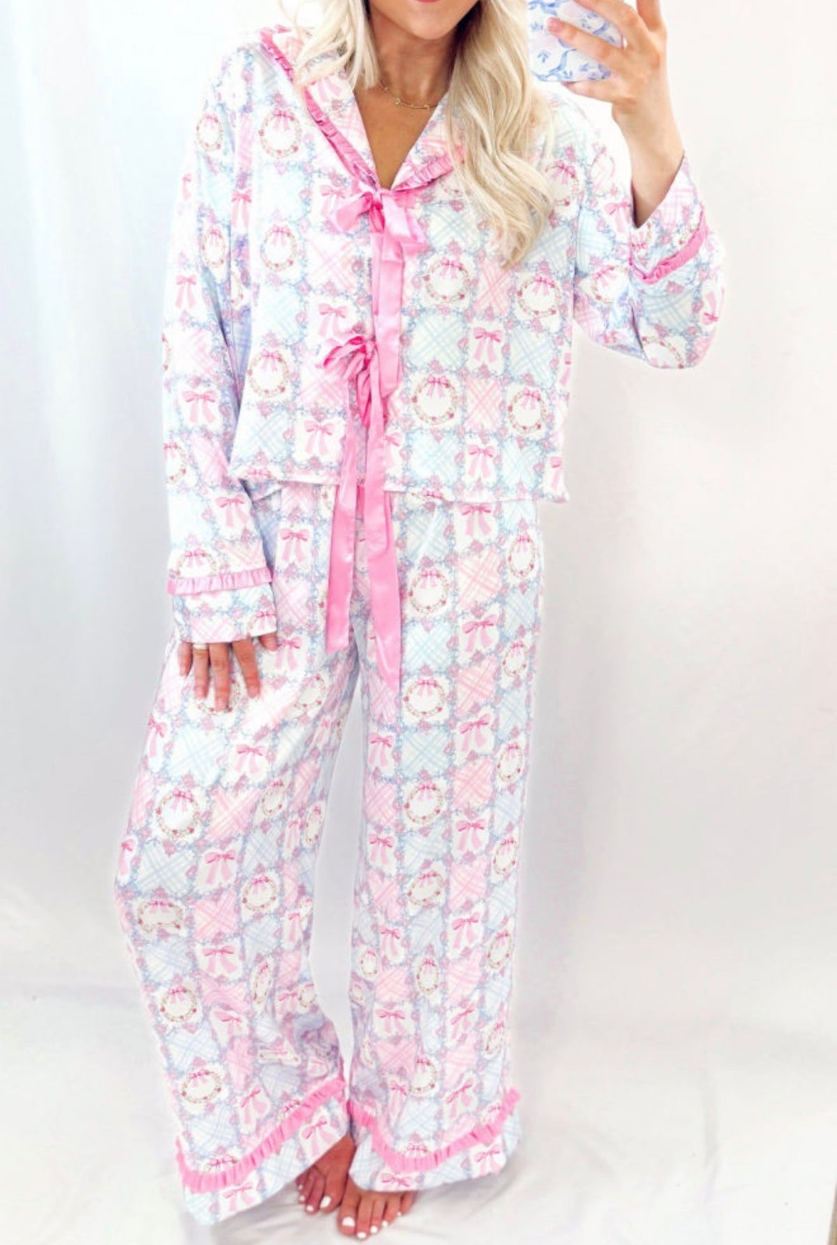Pink Bow Christmas PJ’s
