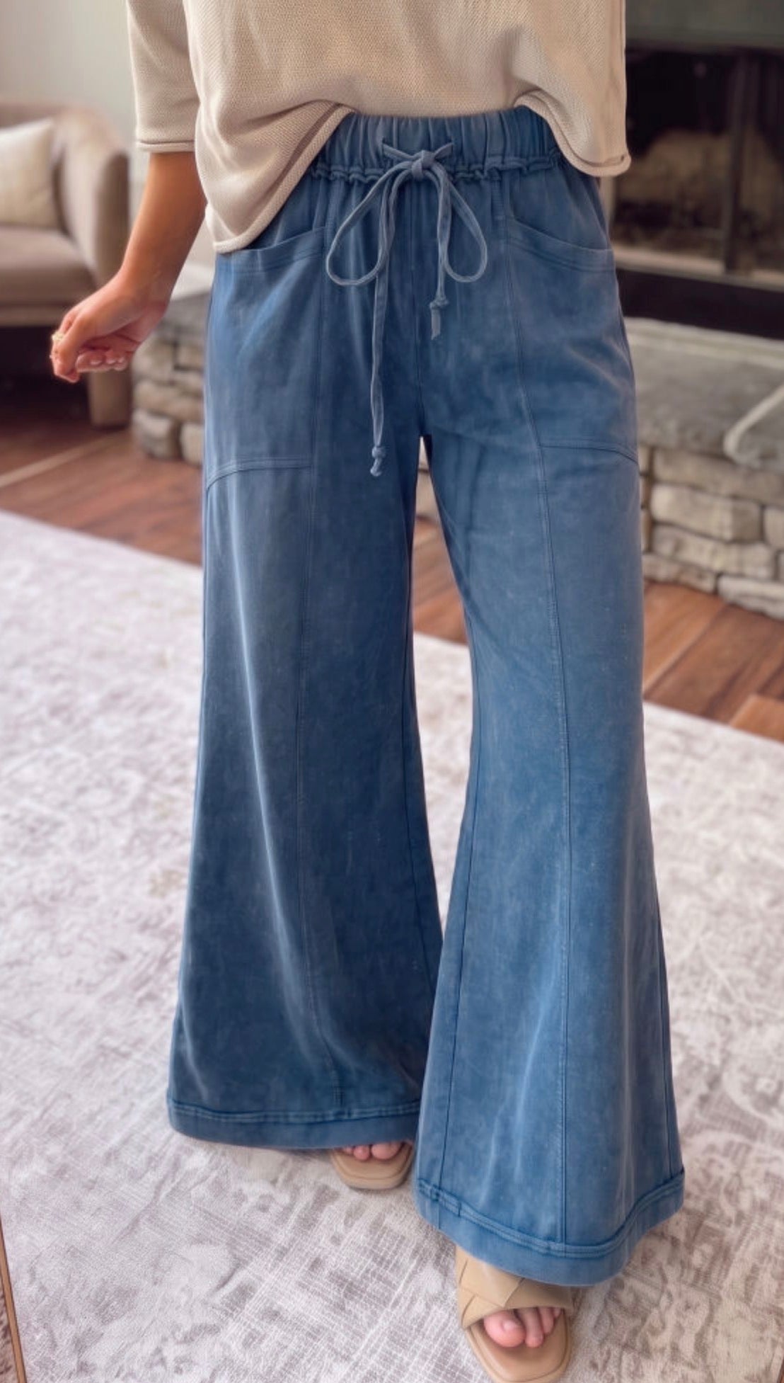 Blue Flare Pants