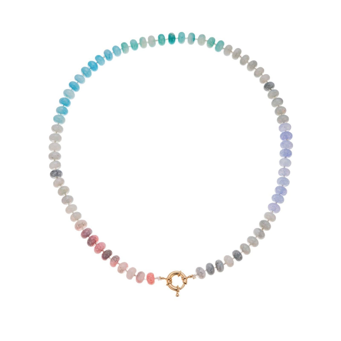 Natural Stone Semi-Precious Glass Mixed Necklace A