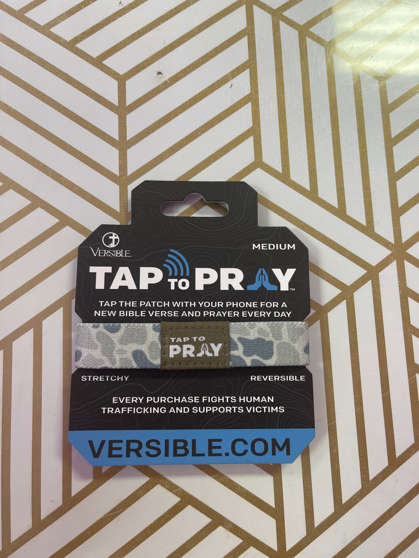 Tap To Pray® Wristbands - River Rock Camo Classic & Sage - River Rock Camo Class/ Sage - Medium