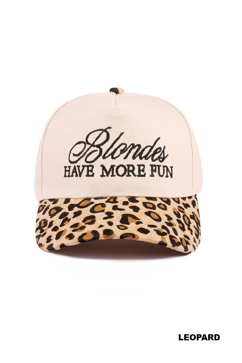 Blondes have more fun hat-Leopard