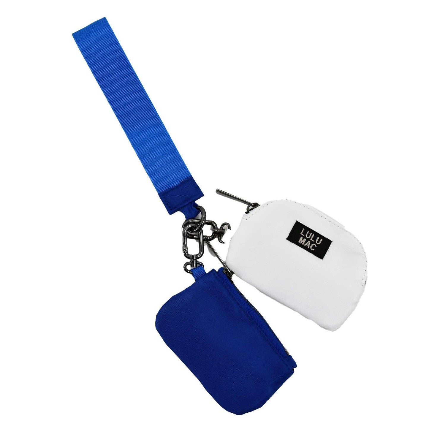 LM- Royal/White Lulu Mac Double Pouch Wristlets