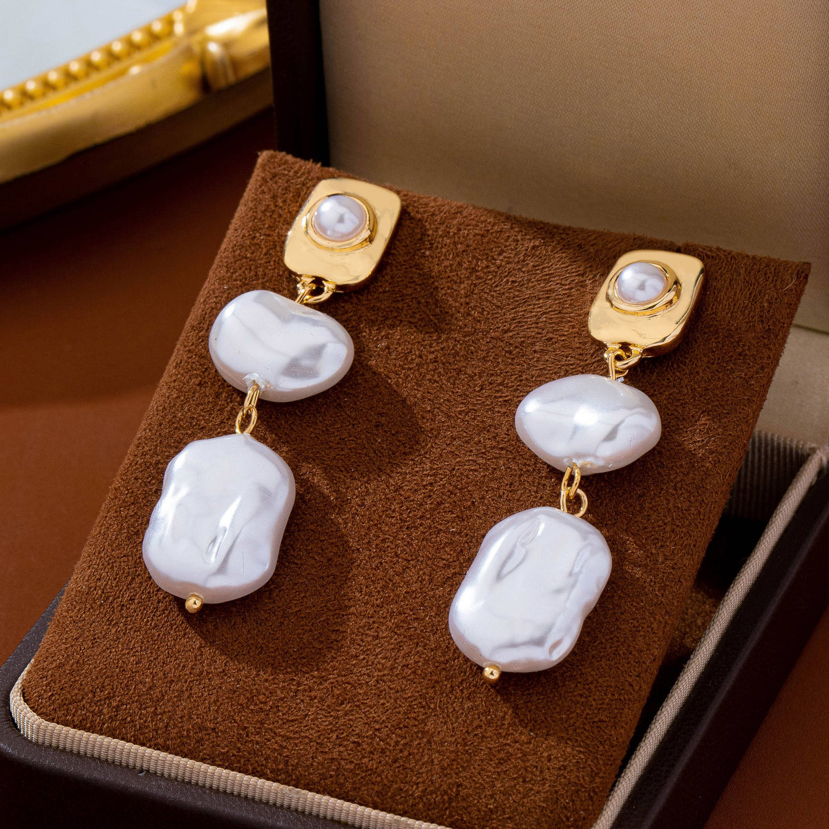 Baroque Pearl Textured Drop Earrings