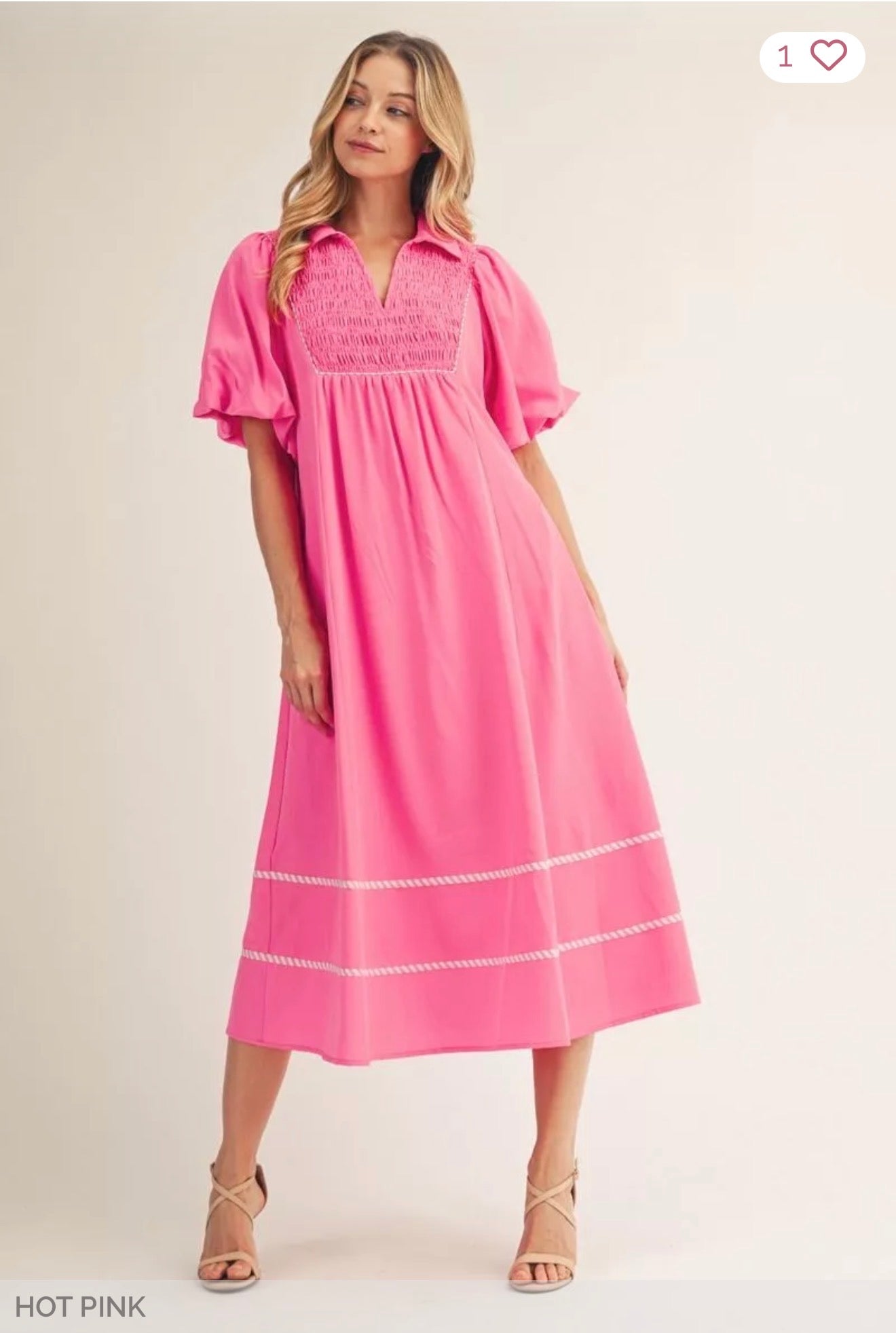 Hot Pink Midi Dress