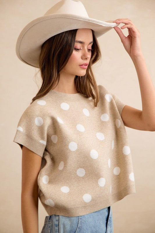 Polka Dot Knit Top
