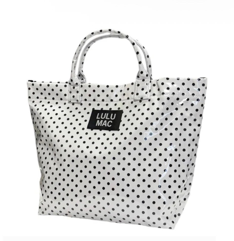 LM-Tote Bag White/Black Dot