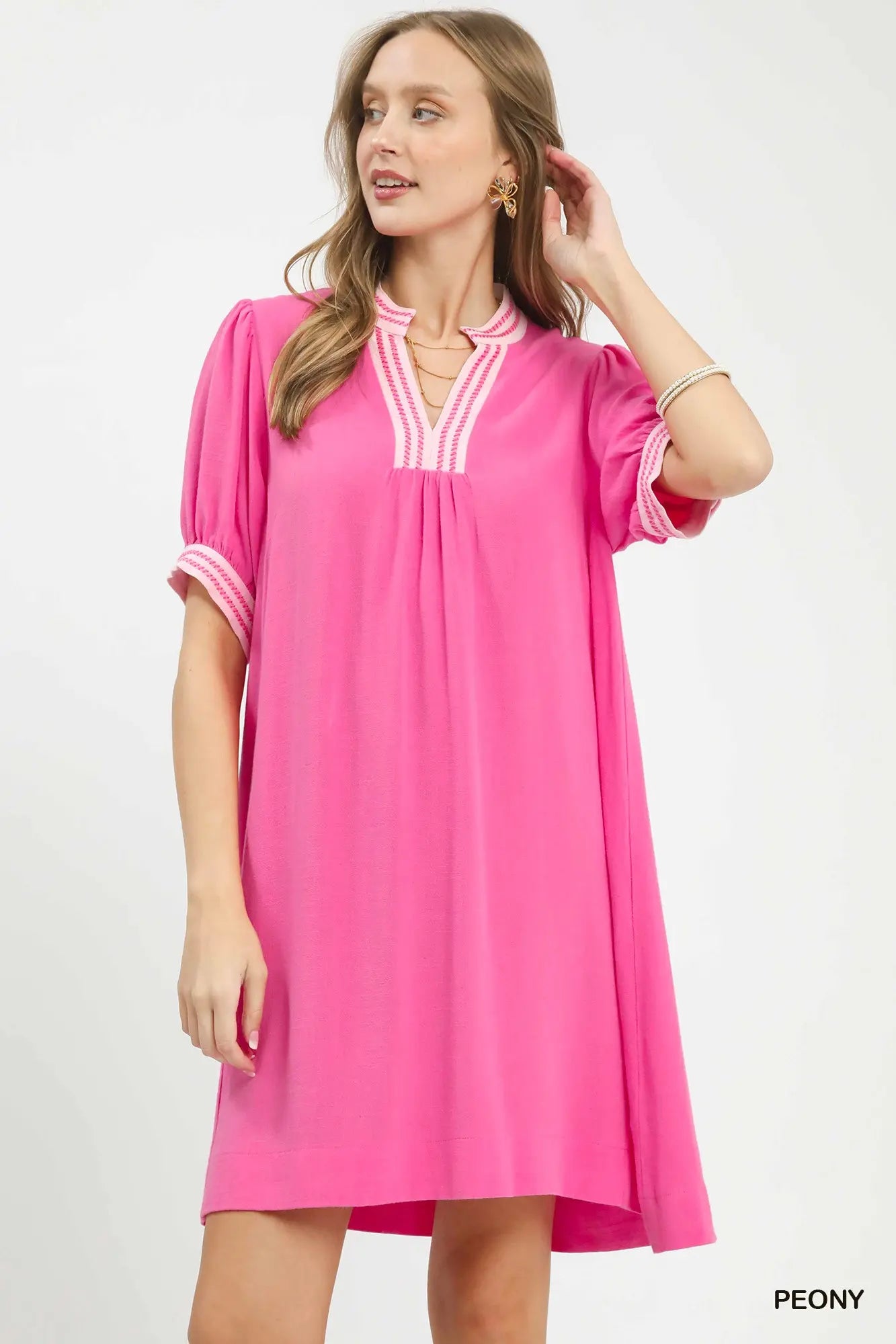 Pink w/ White Trim Dress