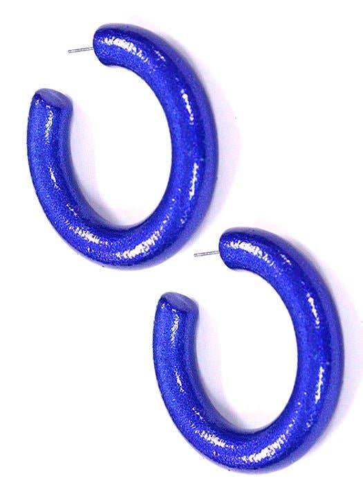 Dory C Shape Hoop Earrings: White
