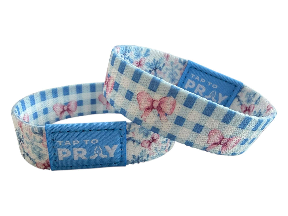 Tap To Pray® Wristband – Blue Belle: Small