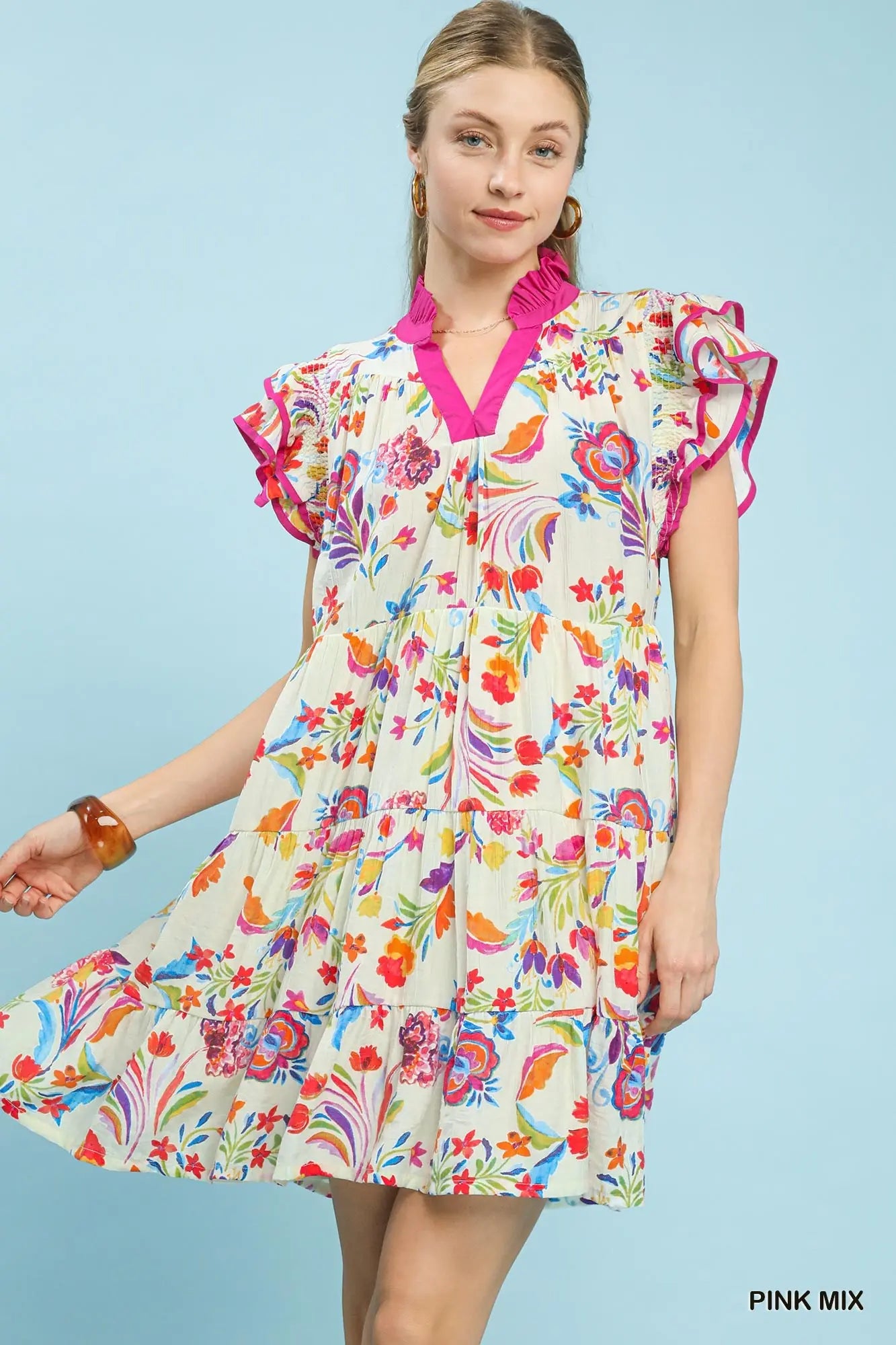 Pink Summer Floral Dress