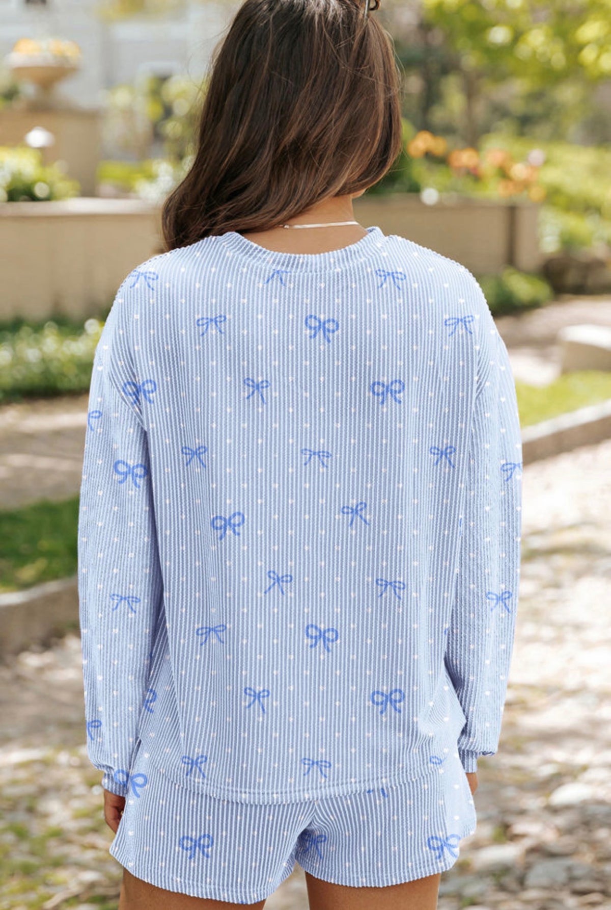 Blue Bow LS Set