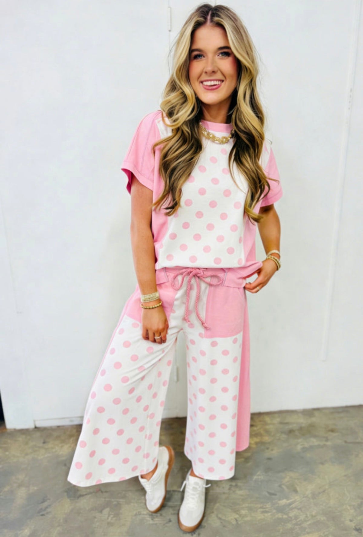 Pink Polkadot Patchwork Set