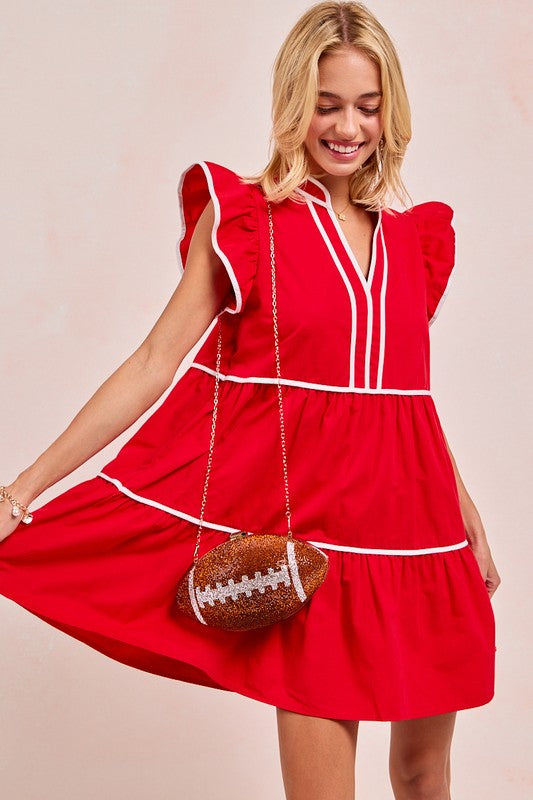 Red/White Trim Dress