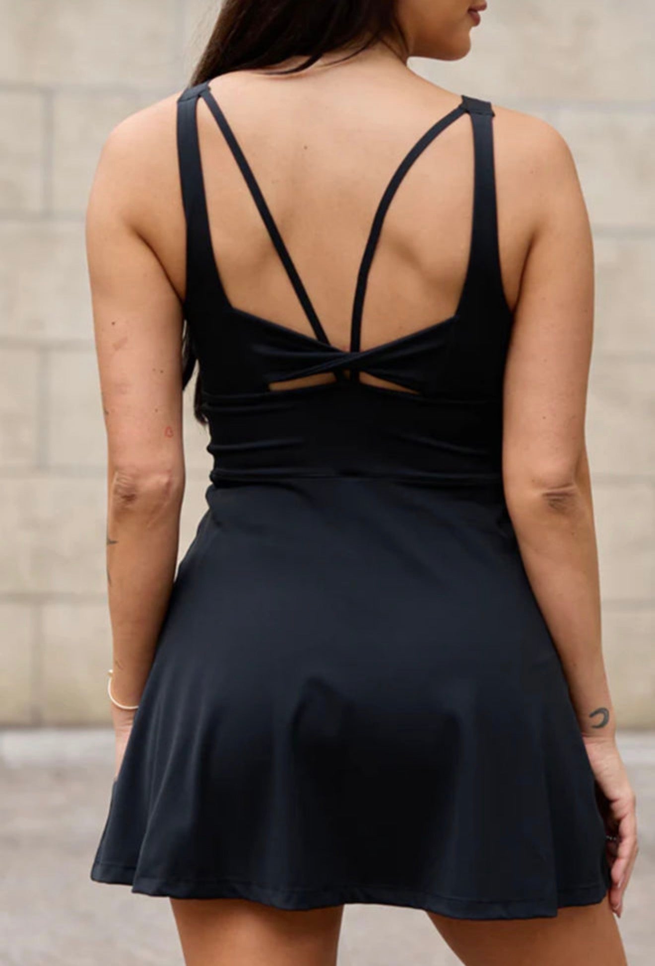 Black Strappy Athletic Dress