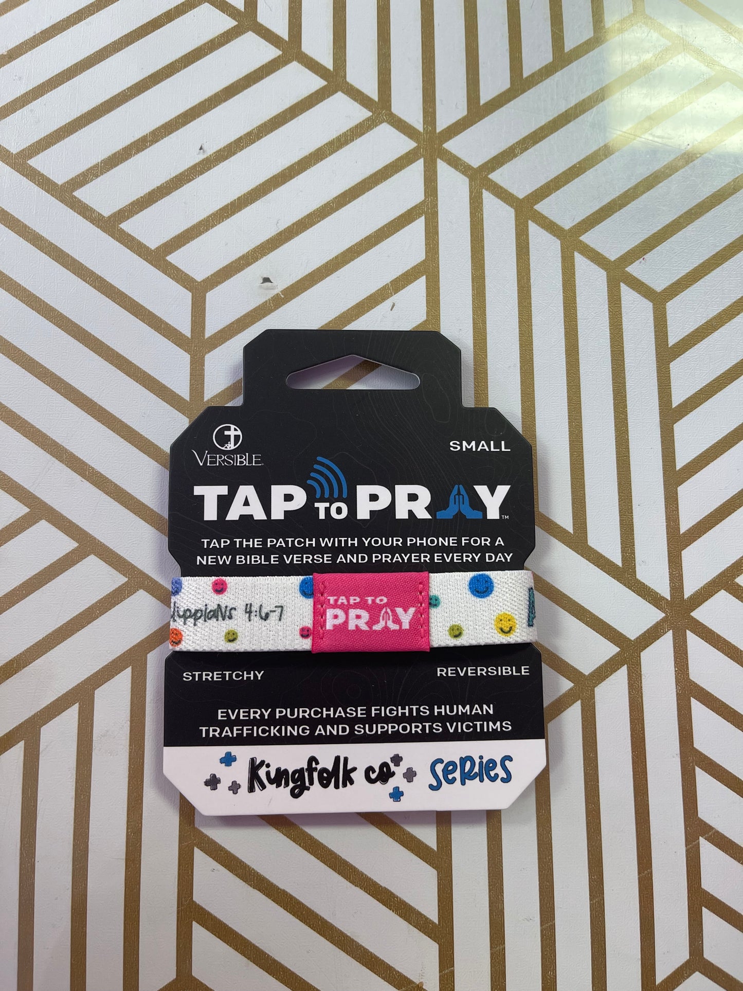Tap To Pray® Kingfolk Series Wristband - Anxious For Nothing - Small