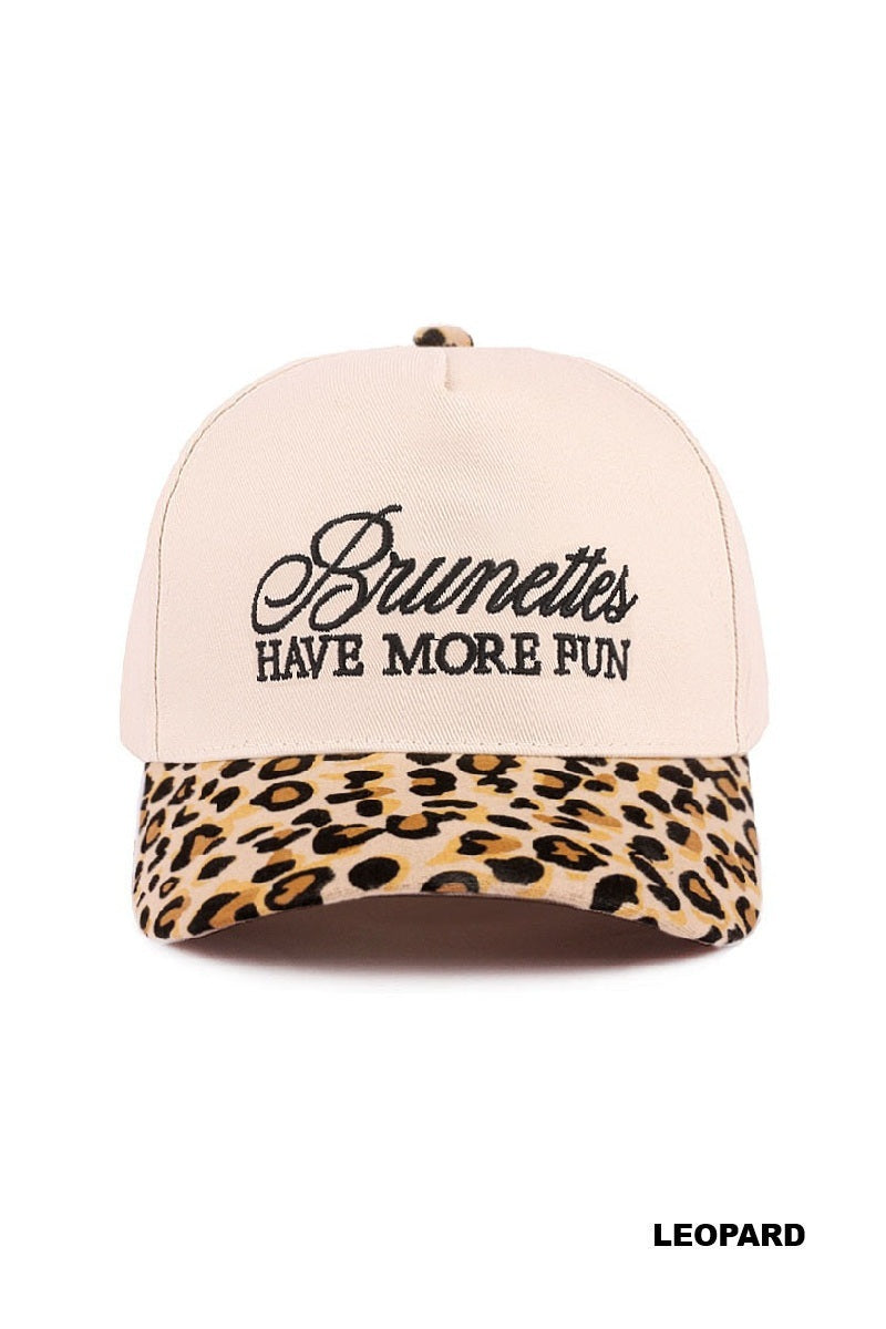 Brunettes have more fun hat-Leopard