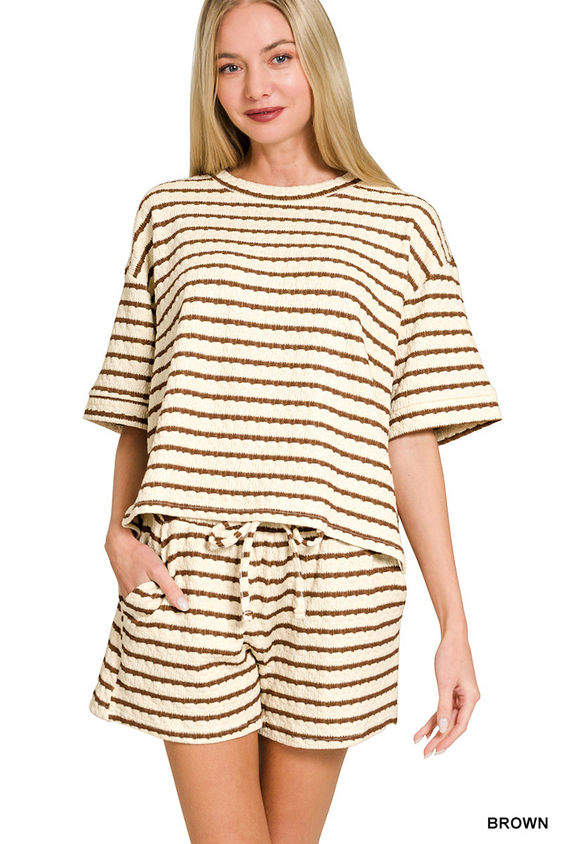 Brown Striped Set