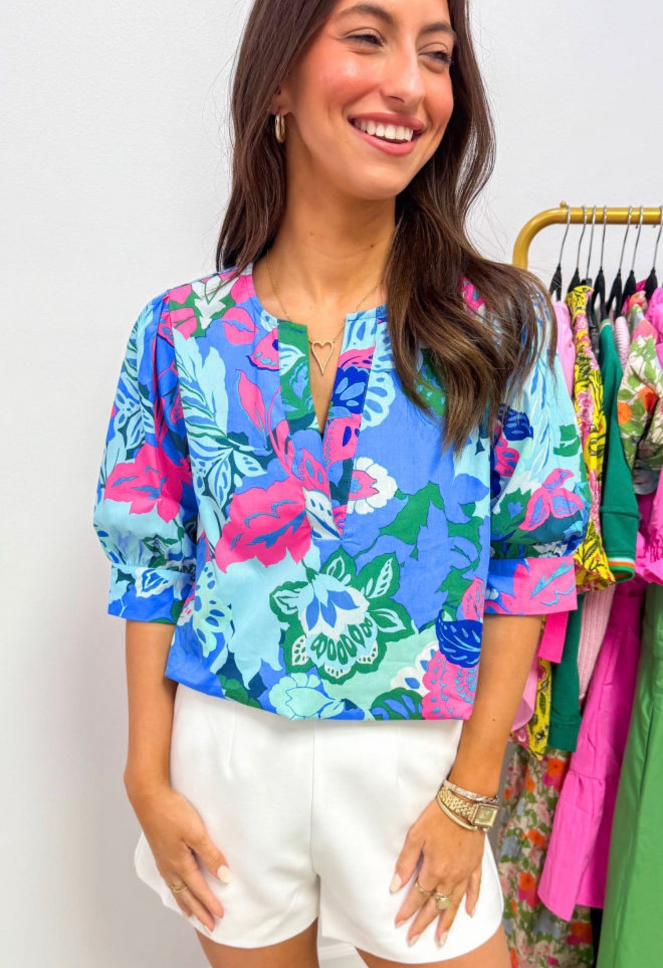 Sky Blue Floral Top
