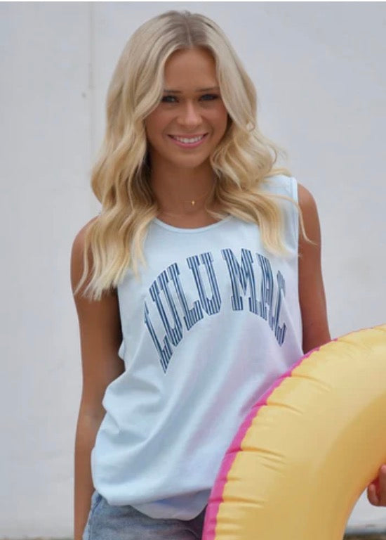 LM-Striped Chambray Tank