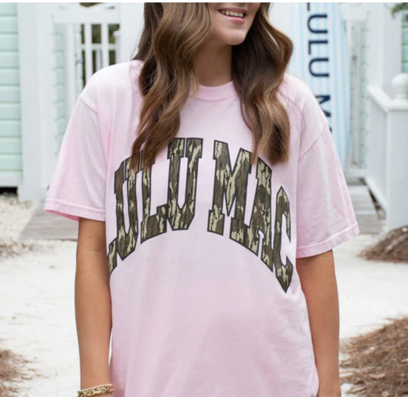 LuluMac Pink Bottomland Camo Tee