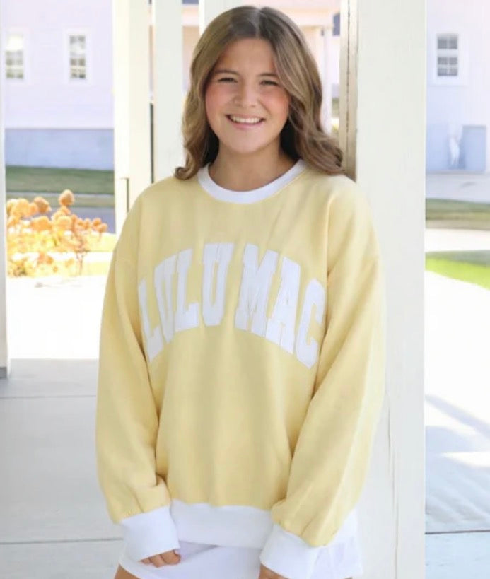 LM-Colorblock Butter/White Sweatshirt