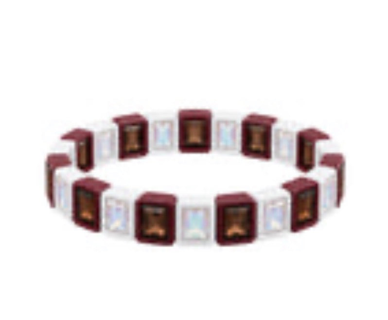 LM-Maroon/White Bracelet