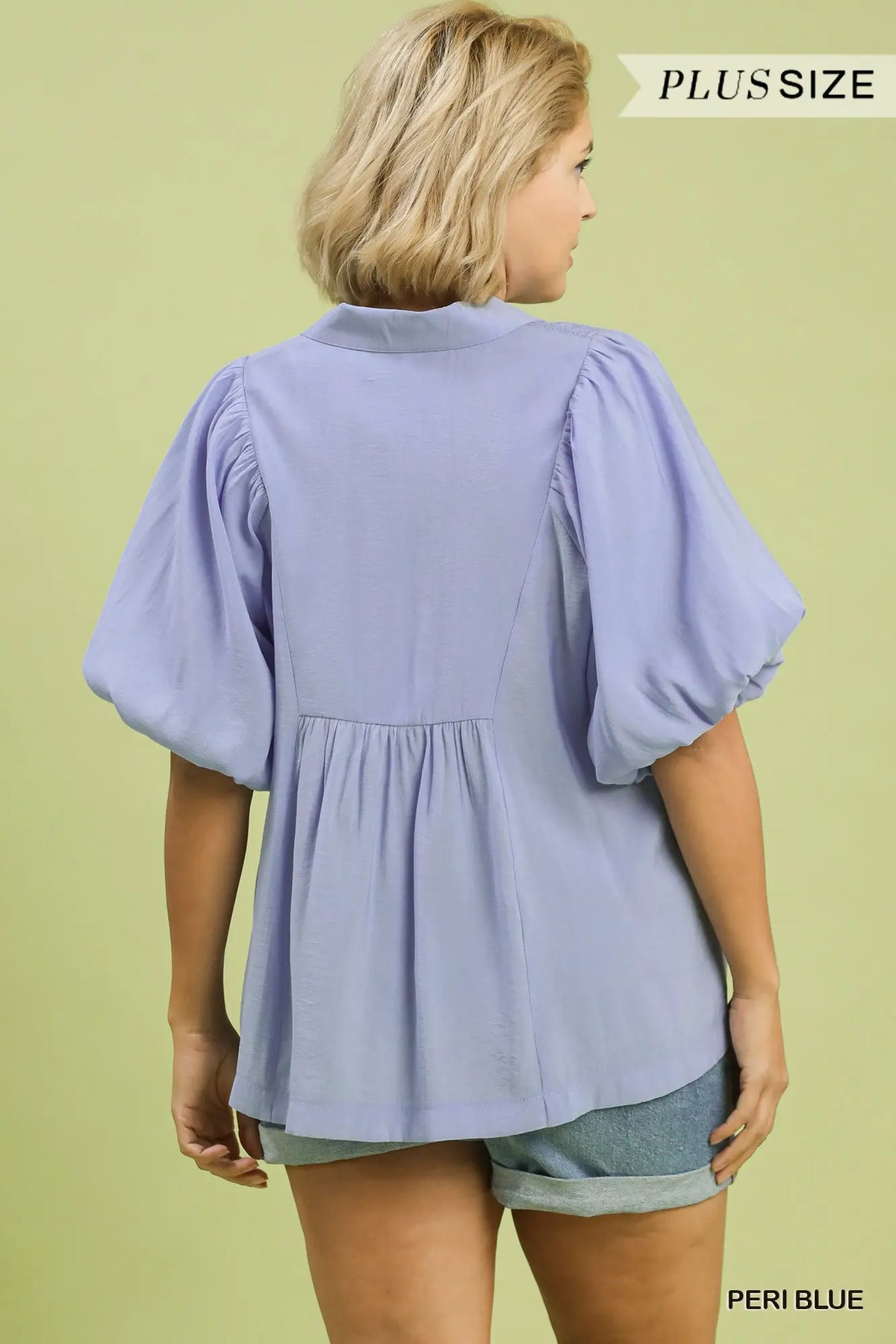 Peri Blue Smocking Top