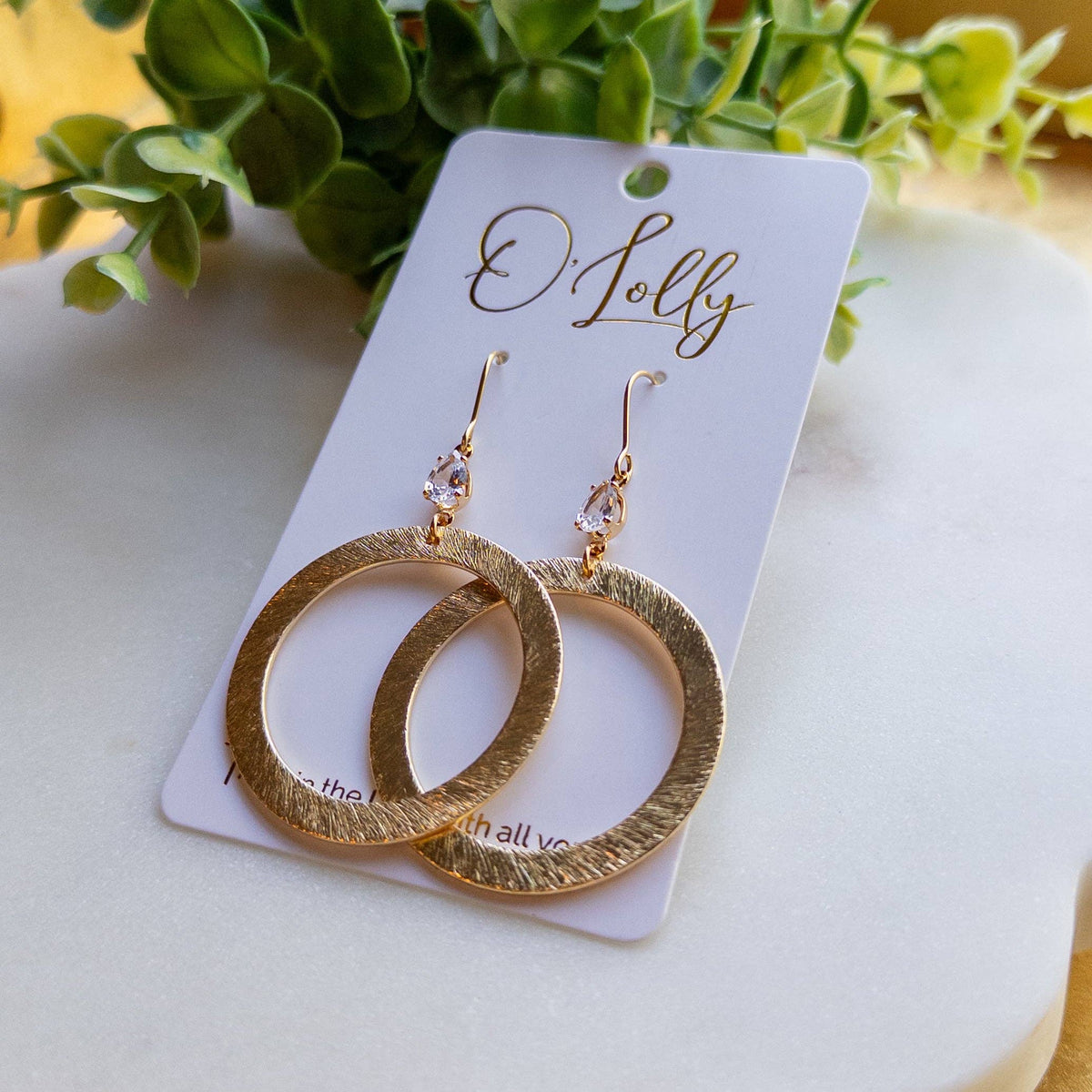 Eliana Gold Teardrop Crystal Hoop Earrings