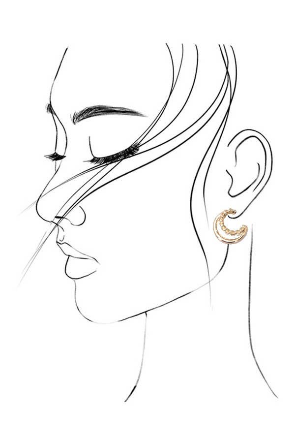 GOLD PEARL HOOP STUD TRIO EARRINGS | 80E2990: GOLD
