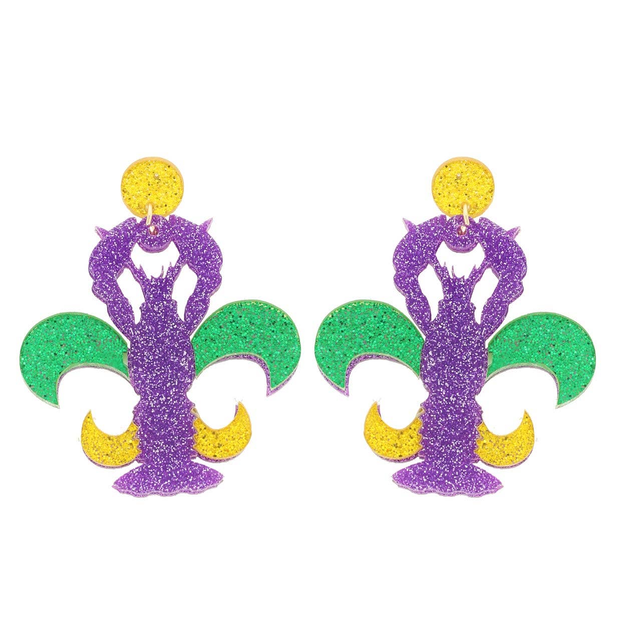 Mardi Gras Acrylic Post Earrings