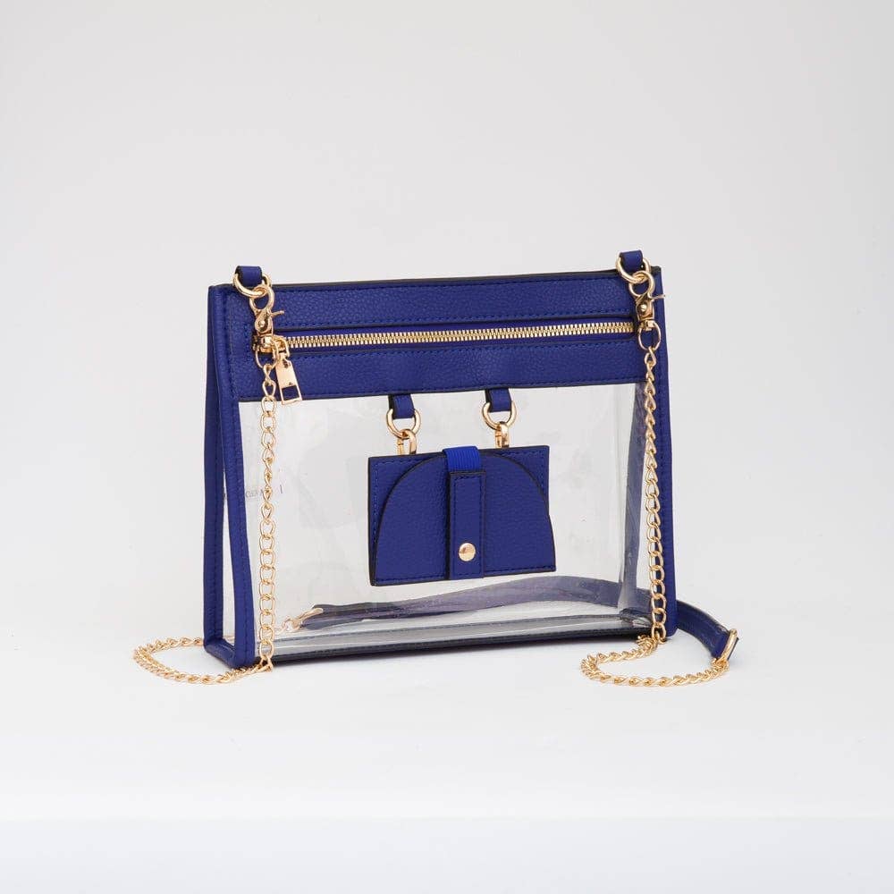 Clear Gameday Crossbody Bag With Sunglasses Holder: Black