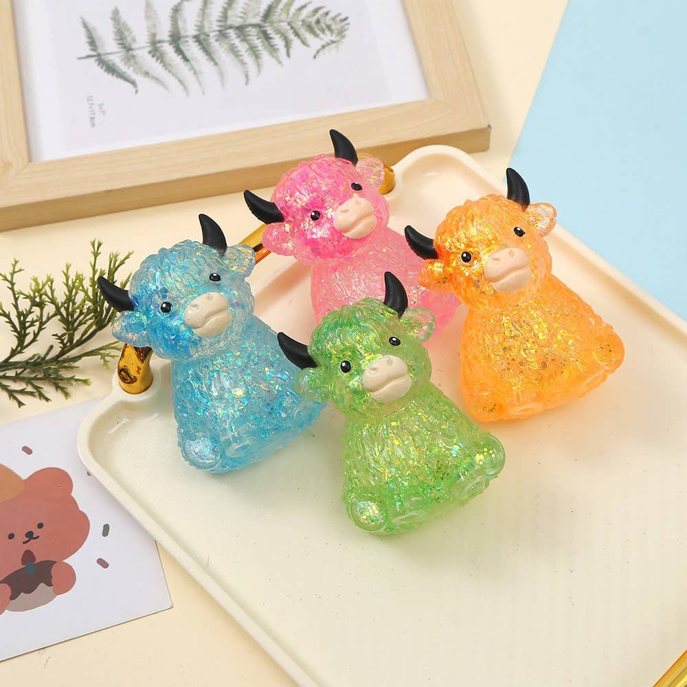 Cute Highland cow squishy Green