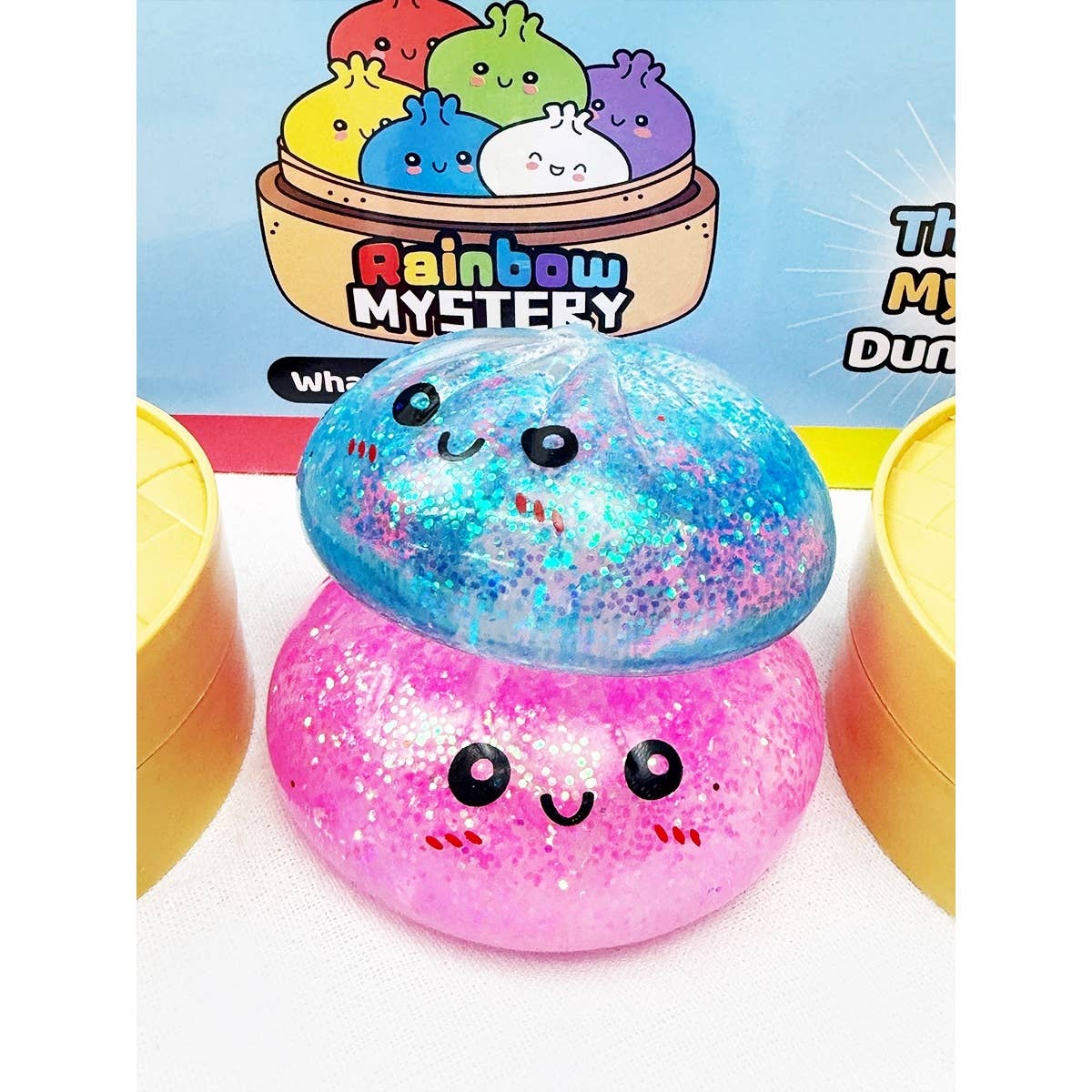 Glitter Maltose Mystery Dumpling Squishy with Steamer
