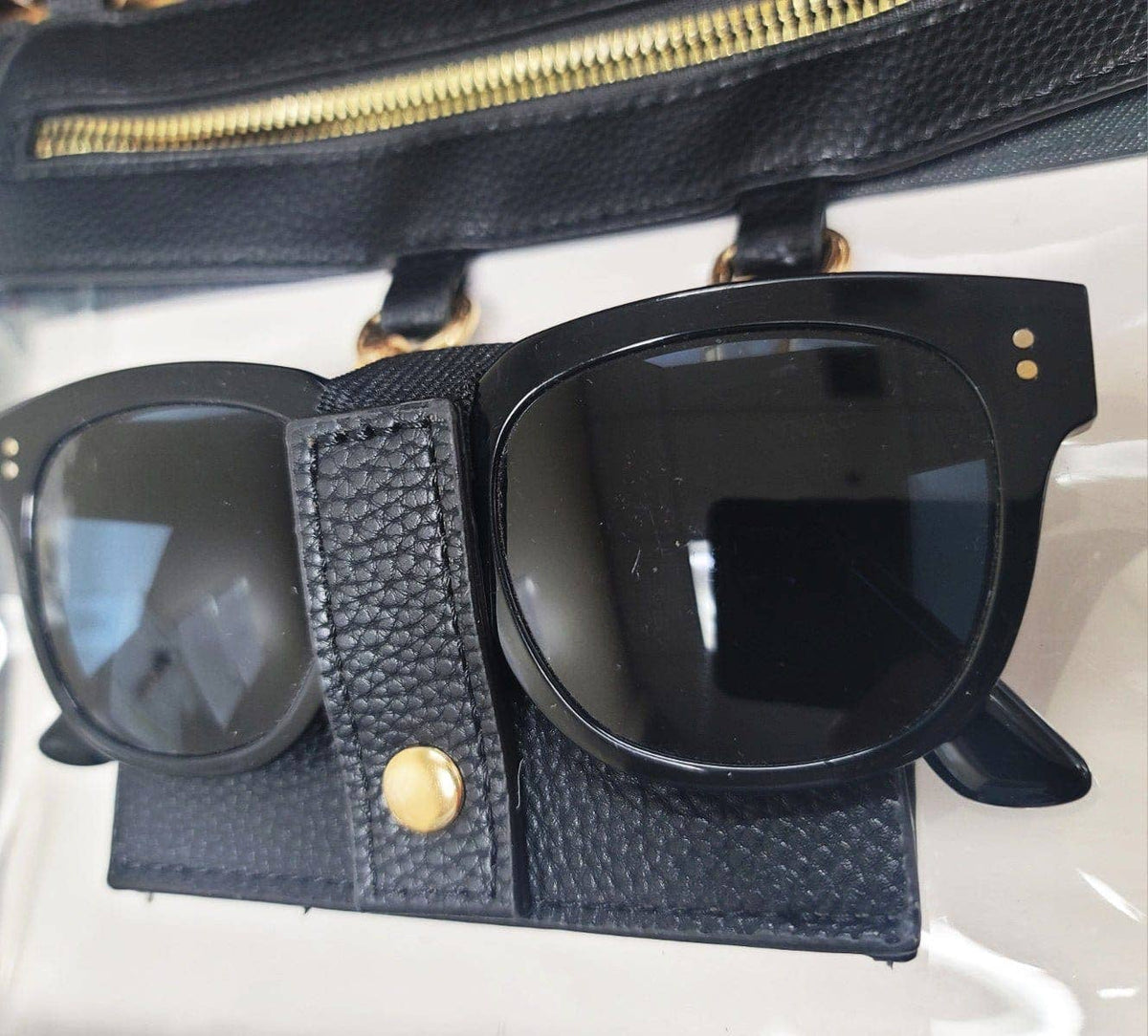 Clear Gameday Crossbody Bag With Sunglasses Holder: Black