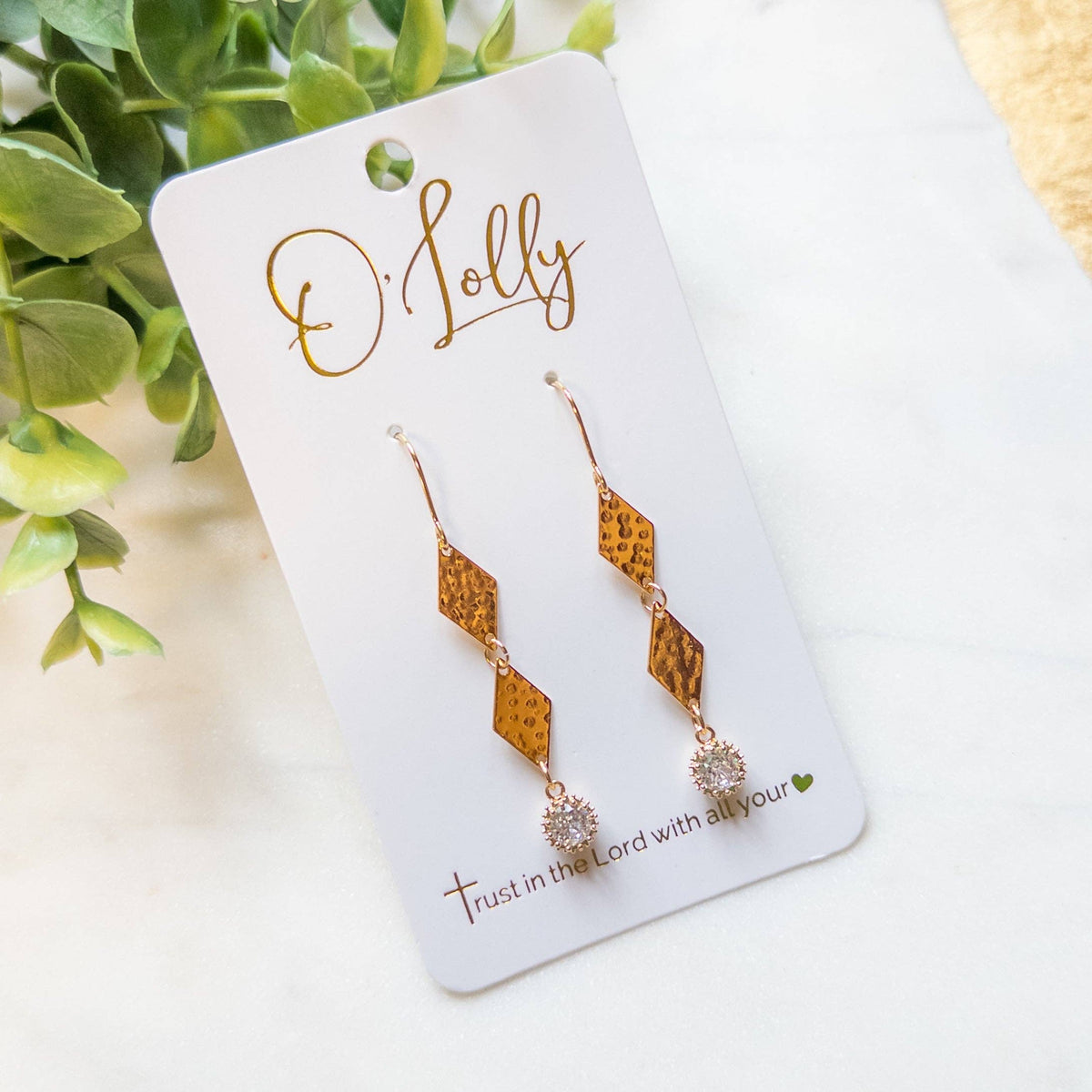 Golden Grace Geometric Drop Earrings