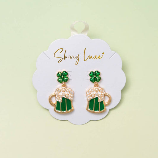 Clover Post Beer Mug Earrings