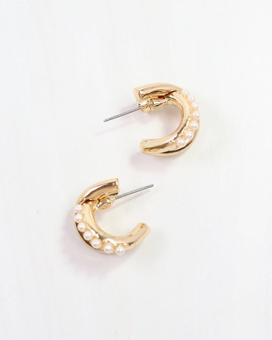 Coleridge Criss Cross Hoop Earring Pearl: Default