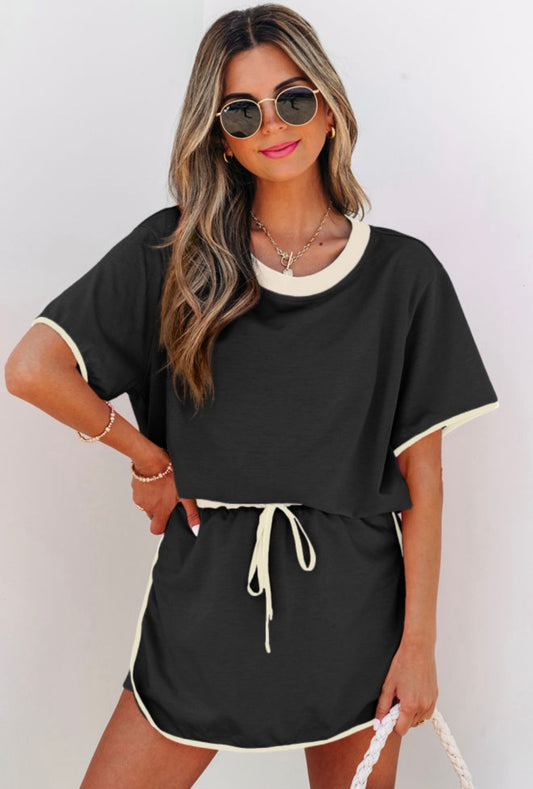 Black/Cream Skort Set