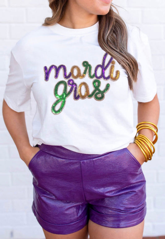White Sequin MG Tee