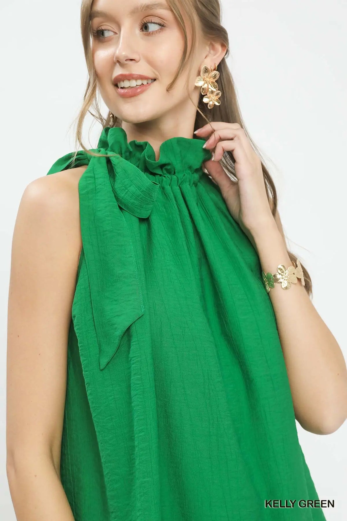 Green Bow Tie Top