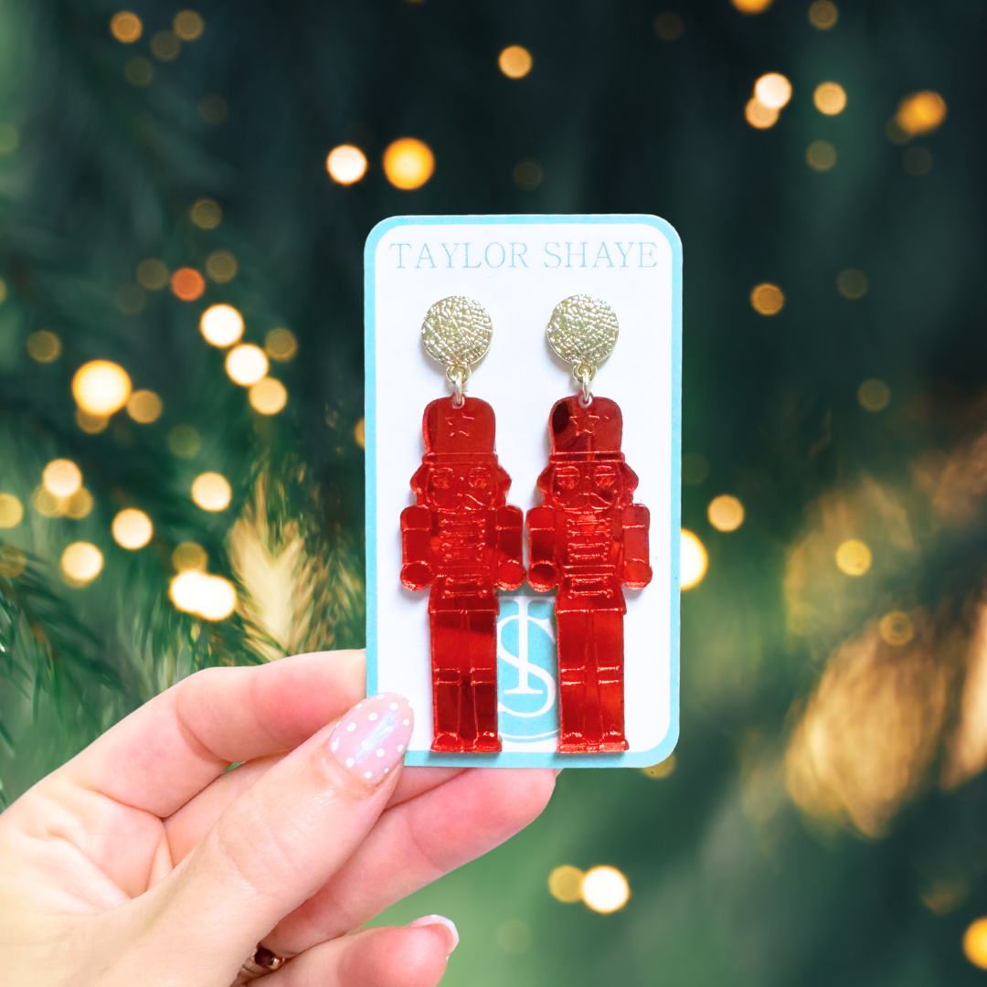 Acrylic Mirror Nutcracker: Gold