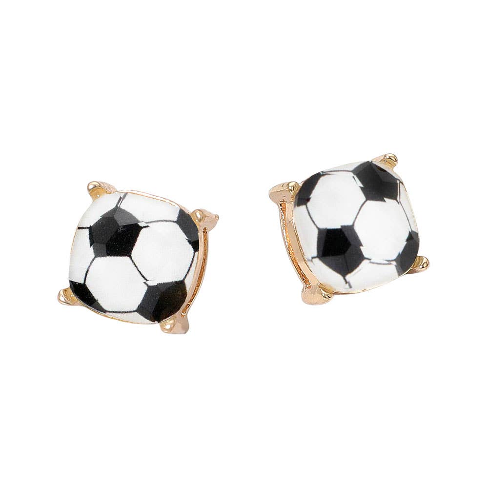 Sports Soccer Baseball Golf Football Square Stud Earring
: Baseball