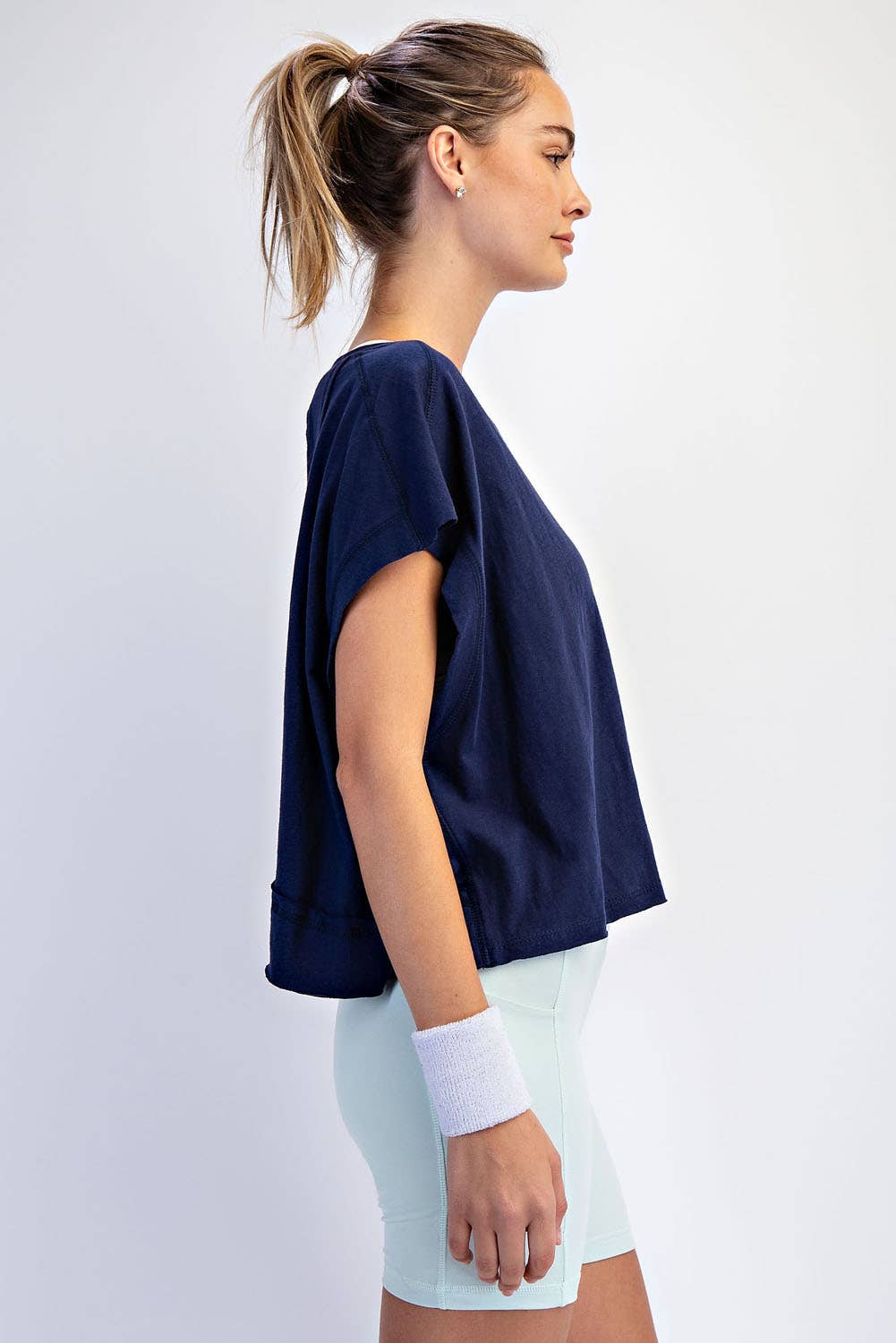 COTTON SLUB OPEN BACK TOP: Kelly Green