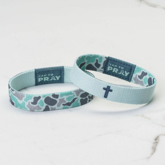 Tap To Pray® Wristband – River Rock Camo - Mint: Medium