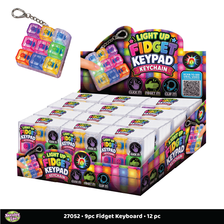 Light-Up Fidget LED Keypad Keychain Toy