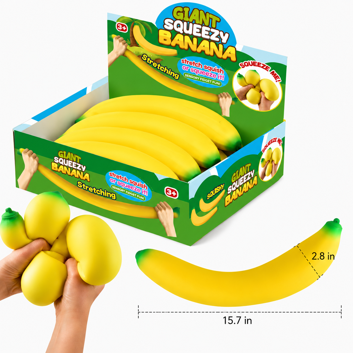 Giant Squeezy Squishy Banana– Jumbo Slow-Rise Sensory Toy