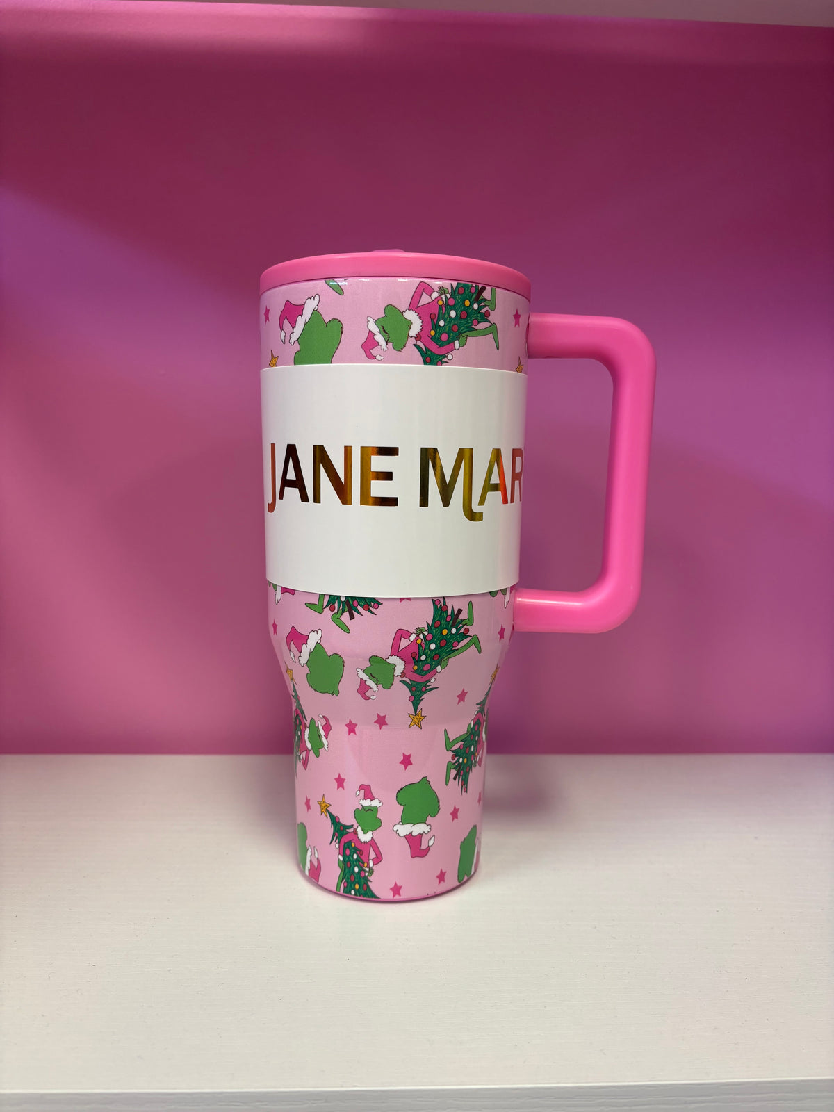 Pink Merry Mischief 30 Oz. Tumbler With Flip Straw and Handle